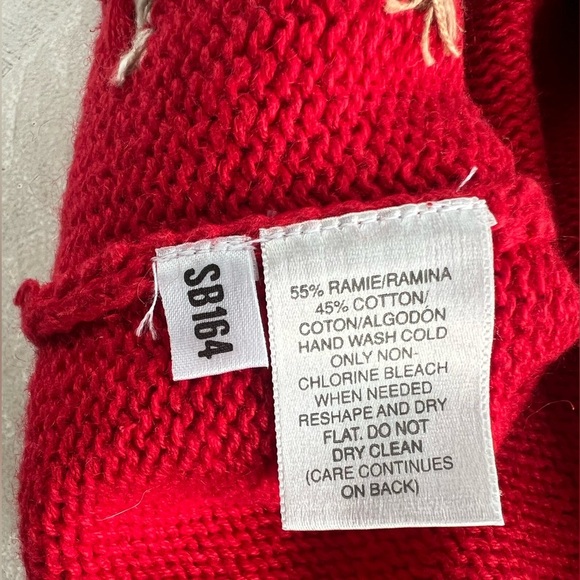 Vintage NWT Deadstock Hand Knit Western Sweater Vest Red Rodeo Horse Womens L - Picture 8 of 8